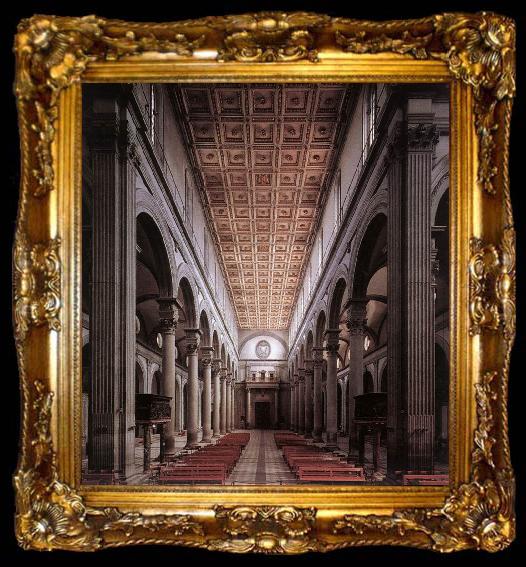 framed  BRUNELLESCHI, Filippo The nave of the church, ta009-2